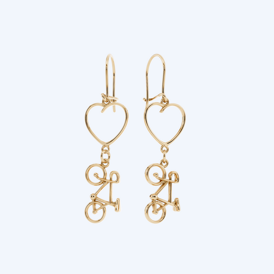 Road Bike & Heart Drops 375 Yellow Gold