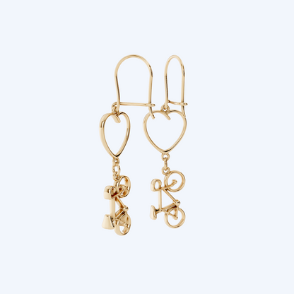 Road Bike & Heart Drops 375 Yellow Gold