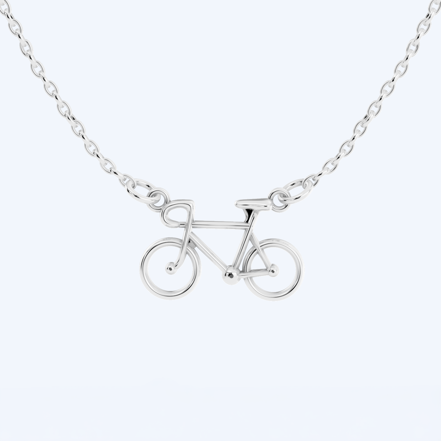 Road Bike Pendant Necklace 925 Silver