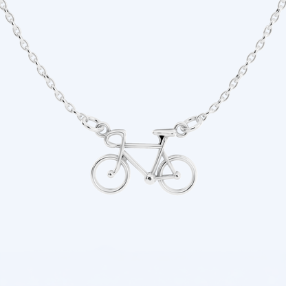 Road Bike Pendant Necklace 925 Silver