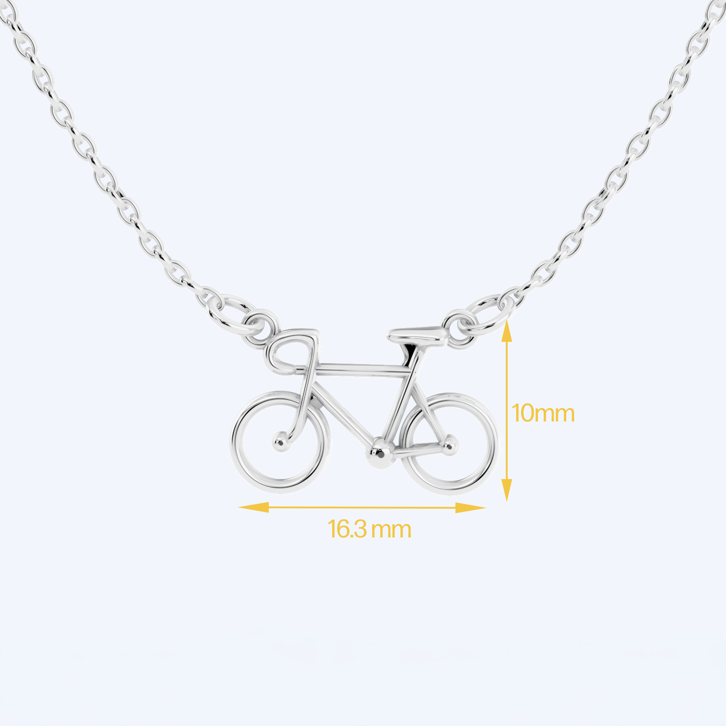 Road Bike Pendant Necklace 925 Silver