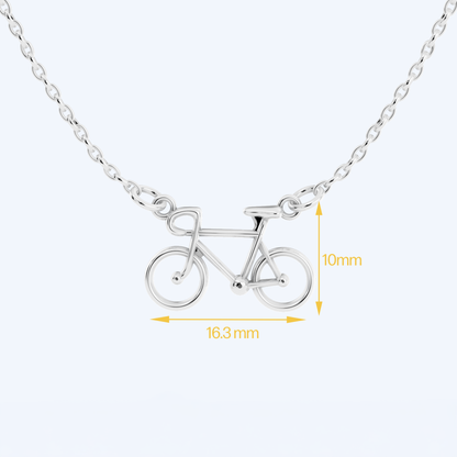 Road Bike Pendant Necklace 925 Silver