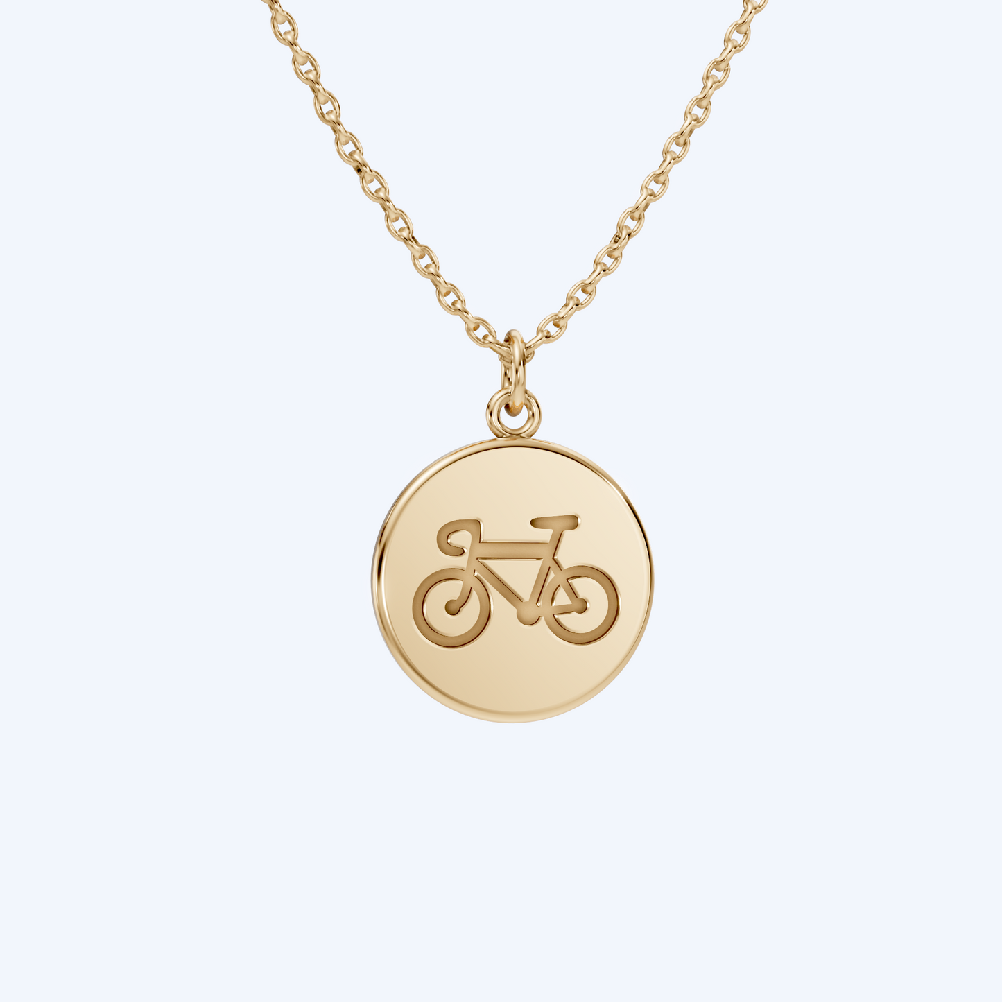 Road Bike Simple Disc Pendant 375 Yellow Gold