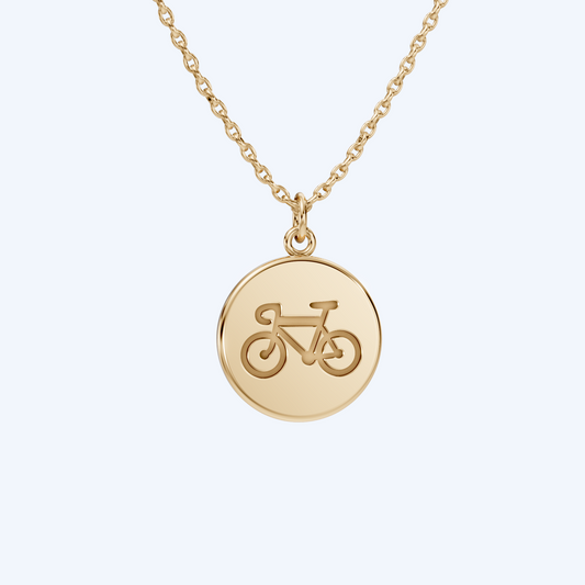 Road Bike Simple Disc Pendant 375 Yellow Gold