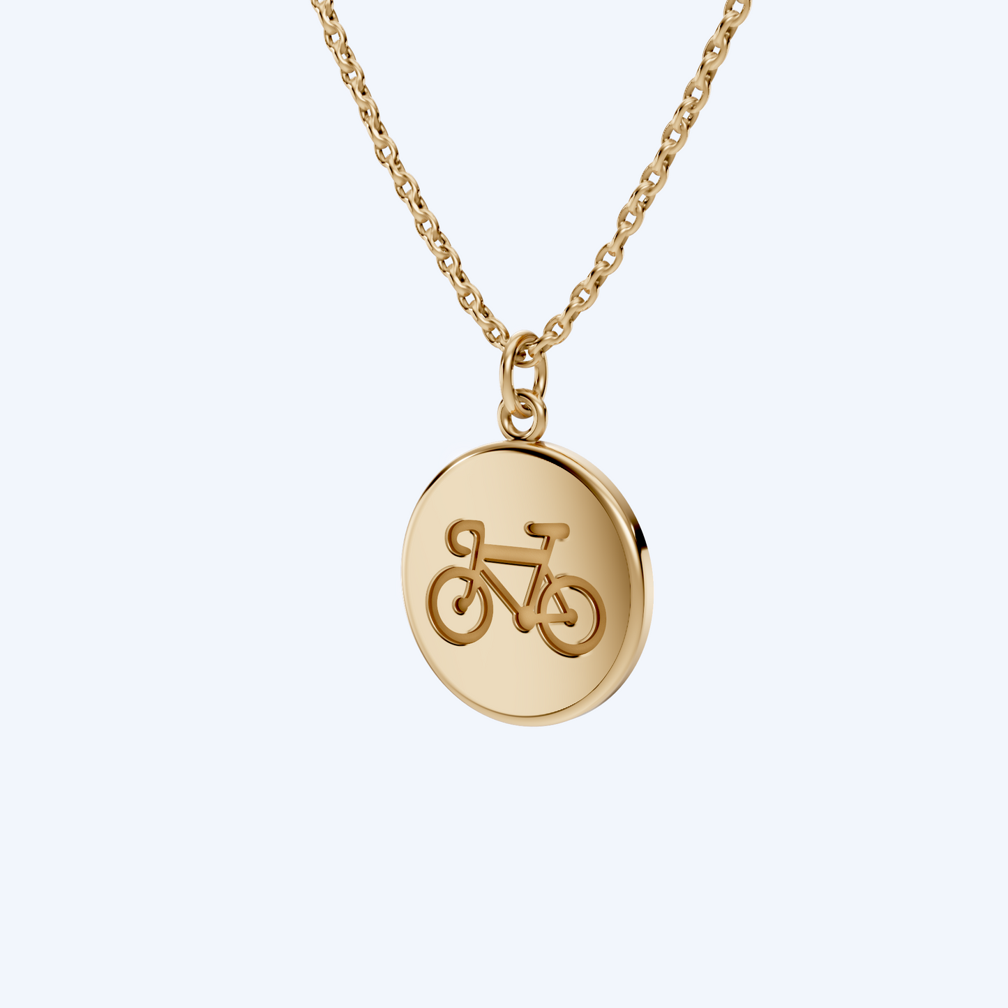 Road Bike Simple Disc Pendant 375 Yellow Gold