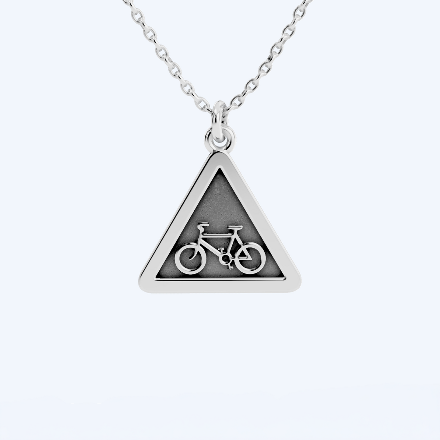 Warning Cyclist Pendant 925 Silver