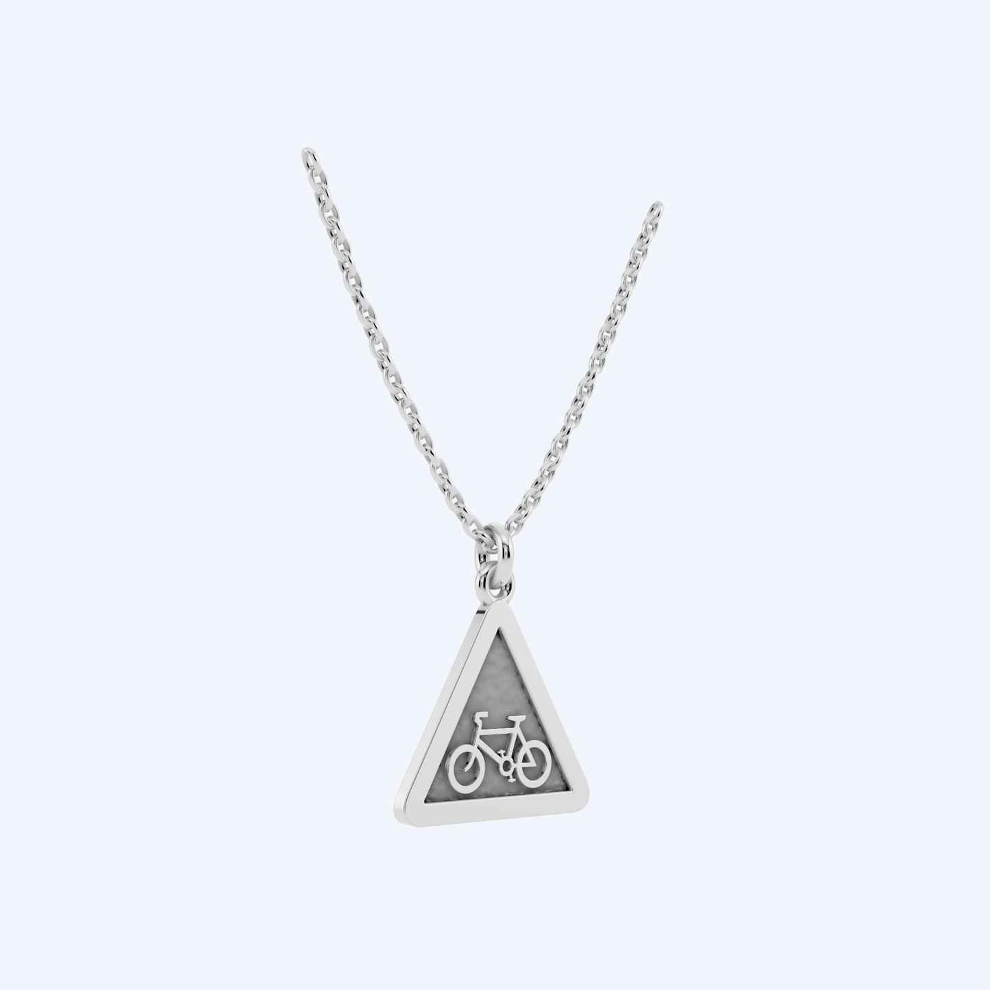 Warning Cyclist Pendant 925 Silver