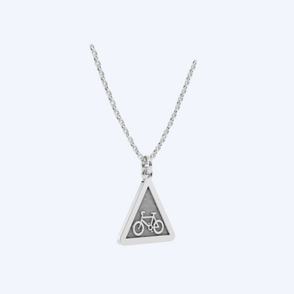 Warning Cyclist Pendant 925 Silver