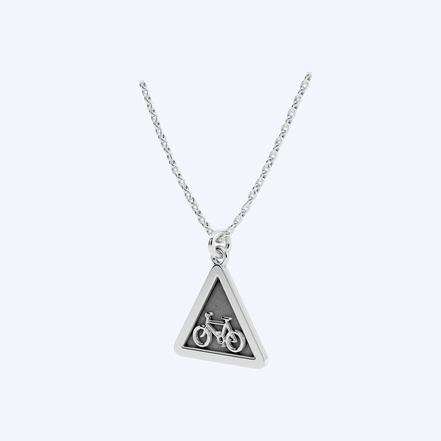 Warning Cyclist Pendant 925 Silver