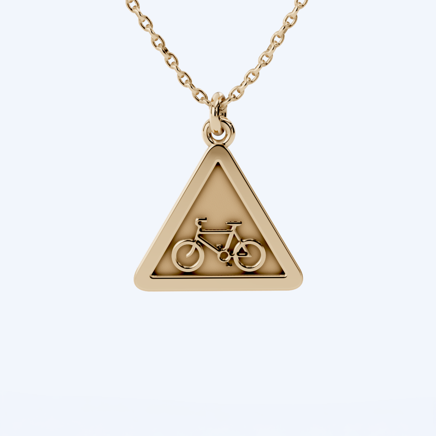 Warning Cyclist Pendant 375 Yellow Gold