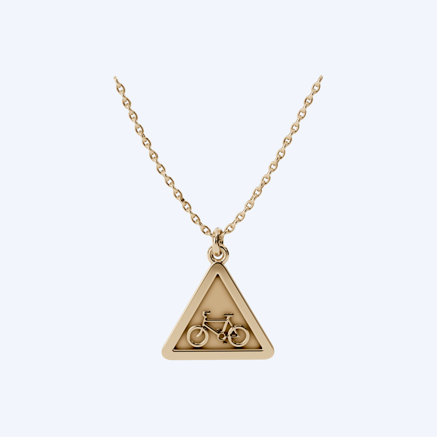 Warning Cyclist Pendant 375 Yellow Gold