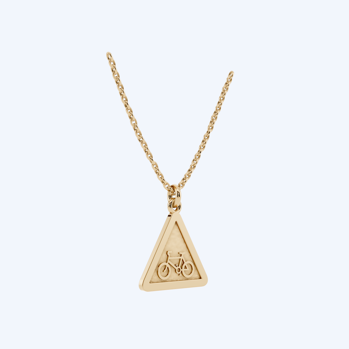 Warning Cyclist Pendant 375 Yellow Gold
