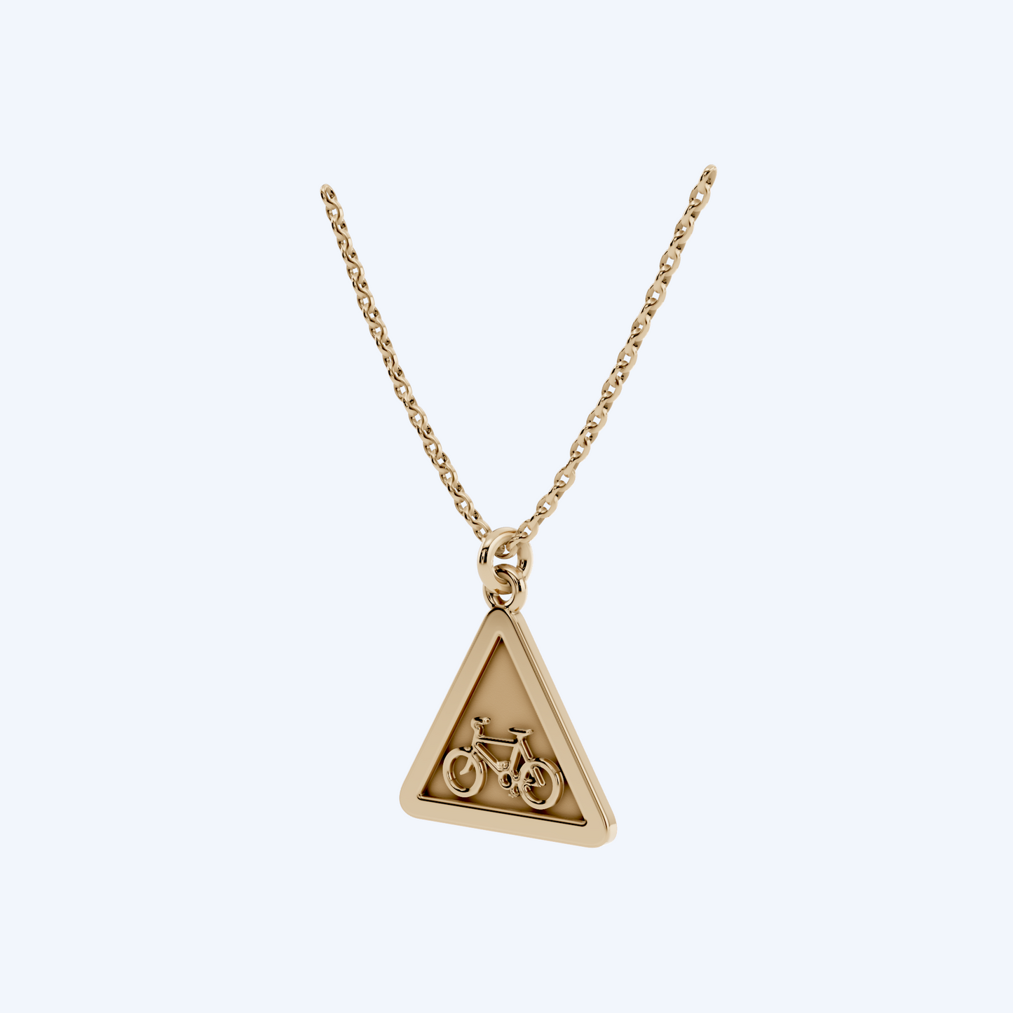 Warning Cyclist Pendant 375 Yellow Gold