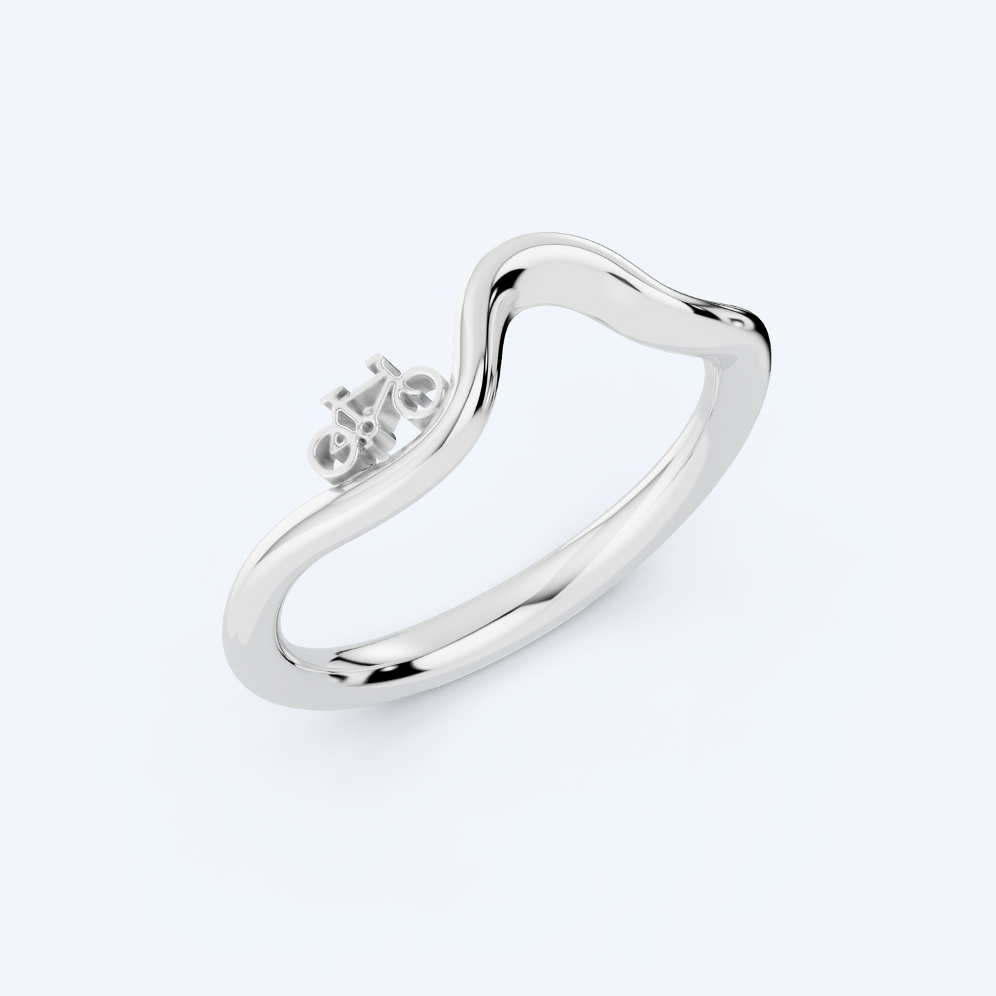 Warning Cyclist Ring 925 Silver