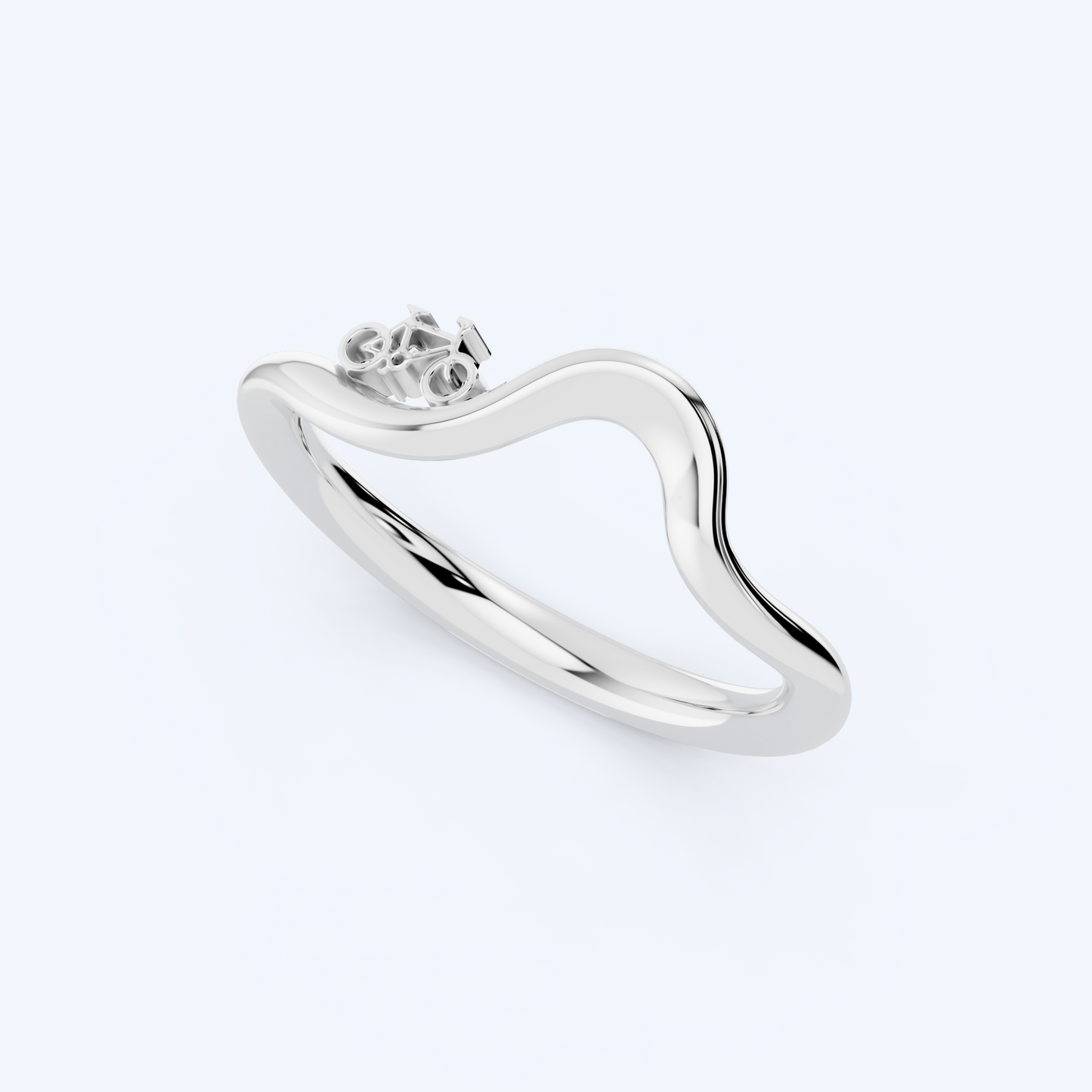 Warning Cyclist Ring 925 Silver