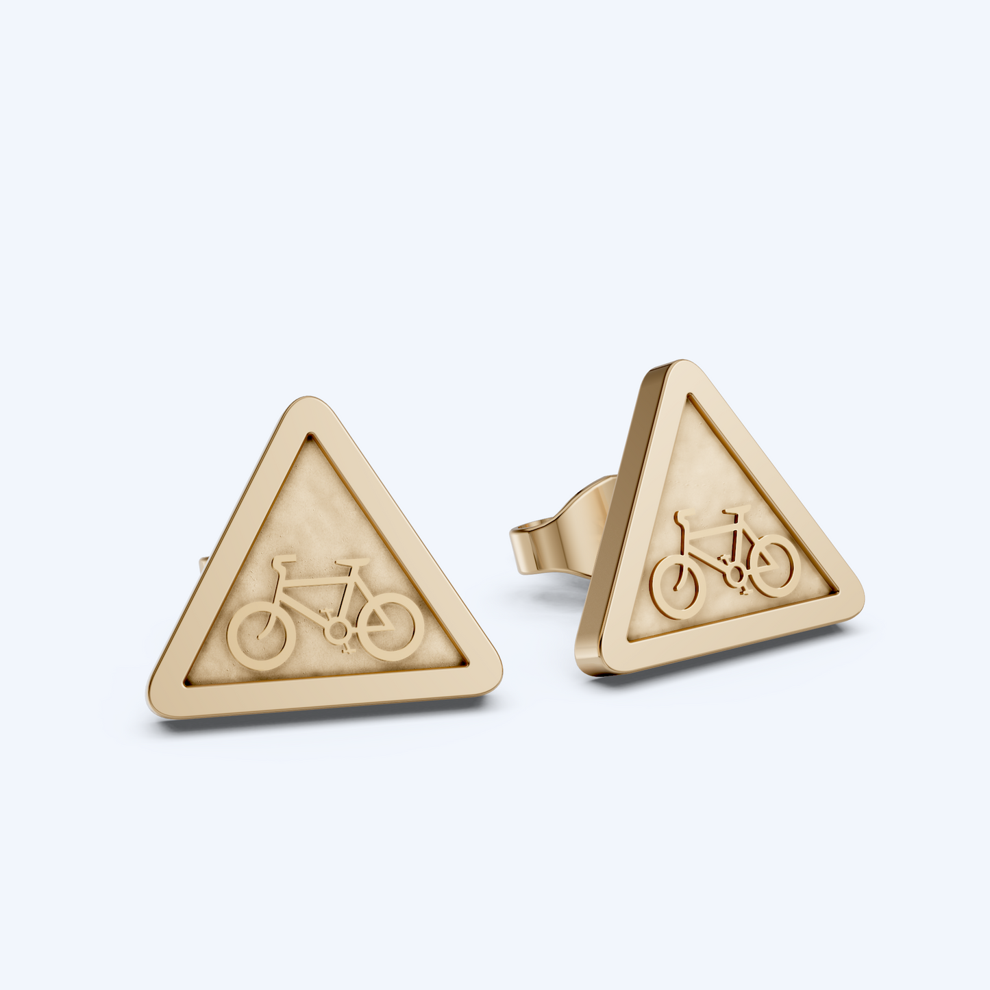 Cyclist Warning Studs 375 Yellow Gold