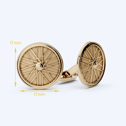 Wheel Cufflinks 375 Yellow Gold