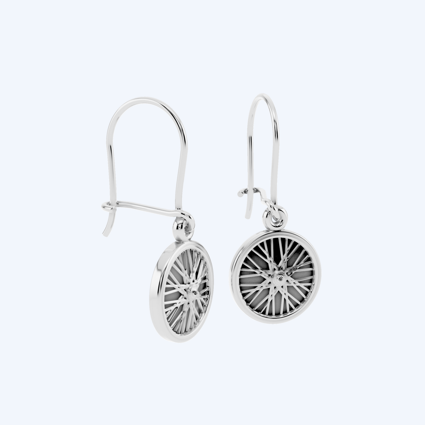 Wheel Drop Earrings 925 Silver