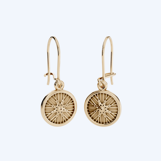 Wheel Drop Earrings 375 Yellow Gold