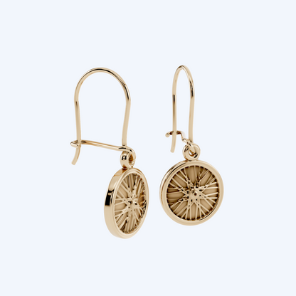 Wheel Drop Earrings 375 Yellow Gold