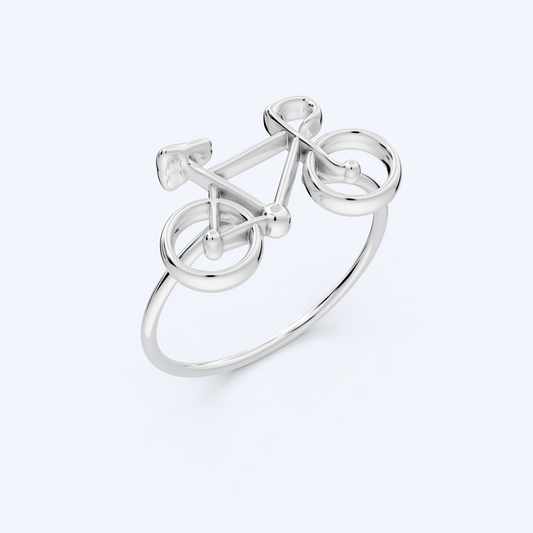 Road Bike Wire Ring 925 Silver