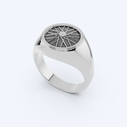 Wheel Signet Ring 925 Silver